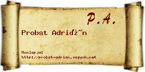 Probst Adrián névjegykártya